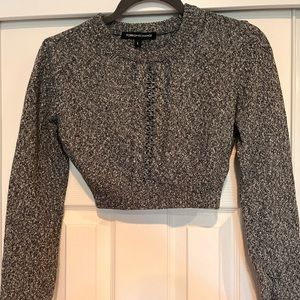 Foreign Exchange Cable-knit Cropped Sweater